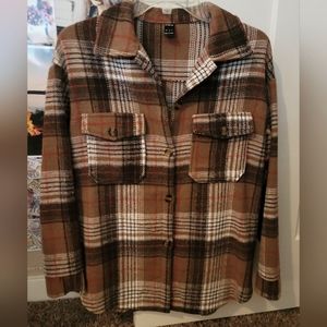 Shein plaid shacket with pockets